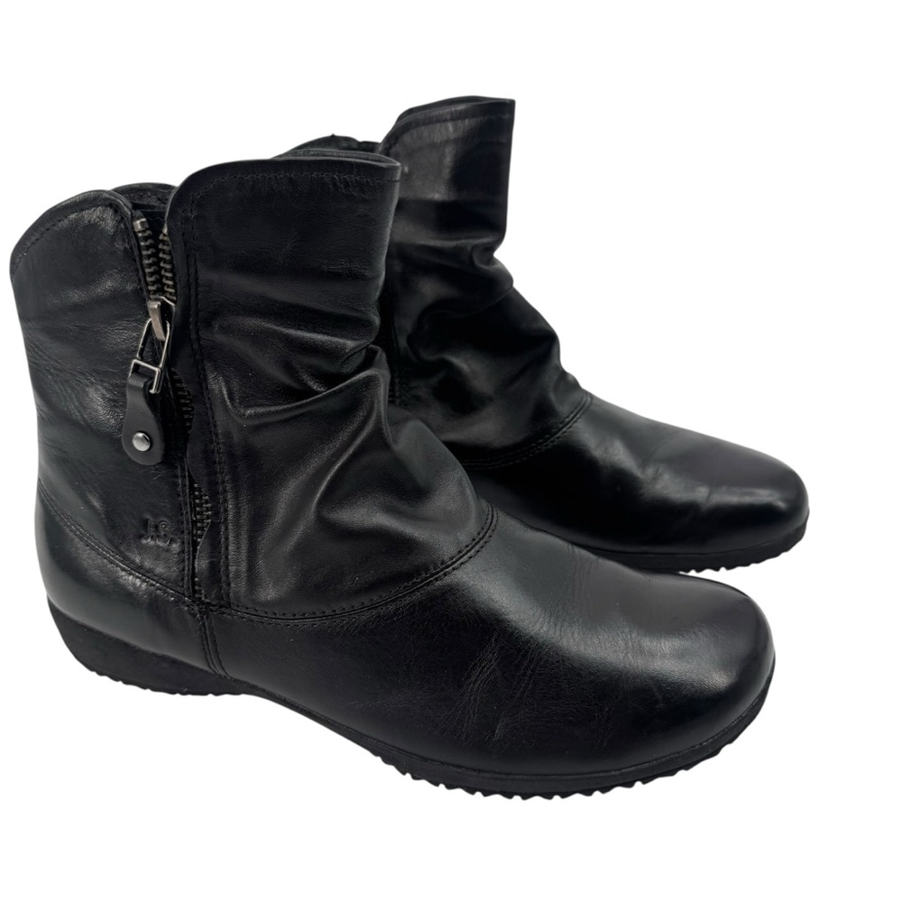 Josef Seibel Faye Naly Black Leather Ankle Boots EU 38